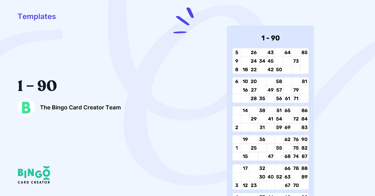 Bingo Cards 1 90 App Free Bingo Cards 1 90 App Free
